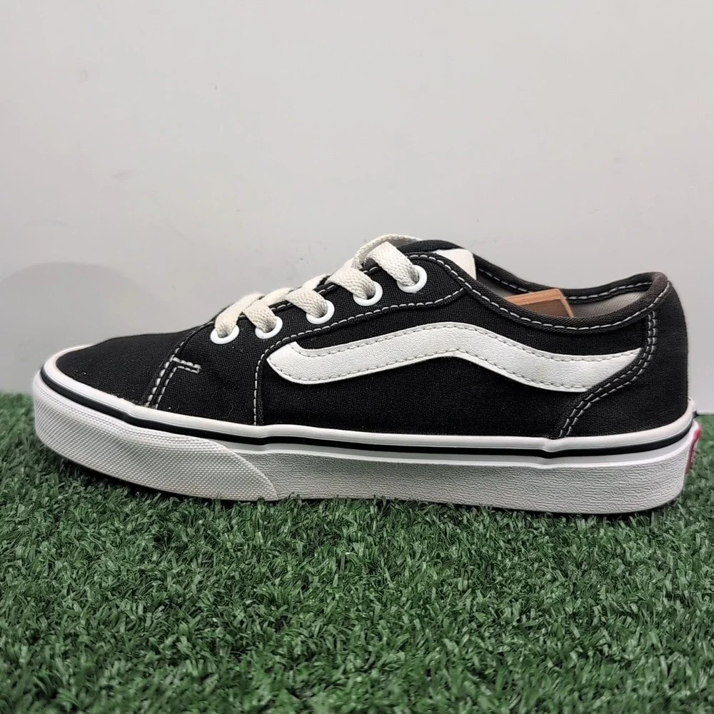 Vans Filmore Decon Shoes Women's 5.5 Medium Black White‎ Canvas Suede Sneakers